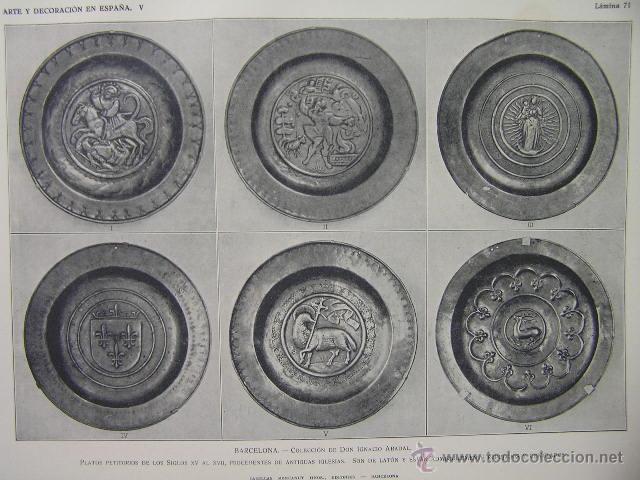 Kunst: barcelona,platos petitorios, abadal,s. XV-XVII,arte y decoracion en espa&ntilde;a,ref rob bols6