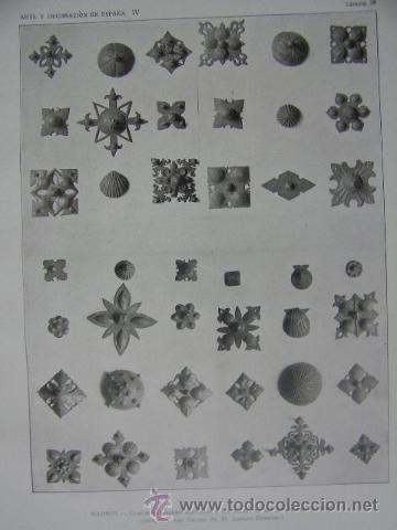 Arte: clavos hierro s. XIV - XVIII,madrid,coleccion herrera,arte y decoracion en espa&ntilde;a,ref rob bols6