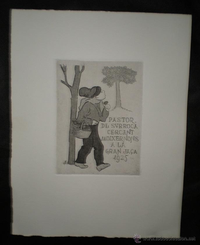 Arte: S09 - MINER D'OGASSA AMB LA MAINADA 1925 - L&Aacute;MINA DE 32,5X25 CM
