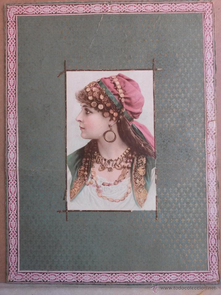 Arte: Carton de epoca 37 x 28 cms. con chica