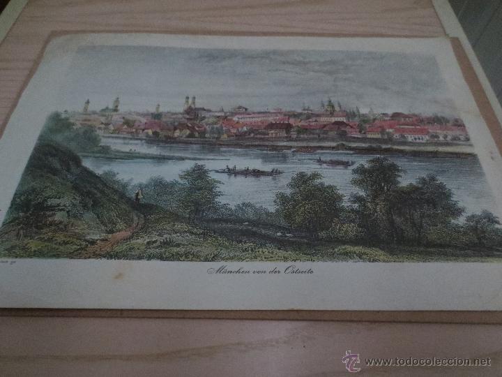 Art: antigua lamina. ideal enmarcar. m&uuml;nchen von der ostseite