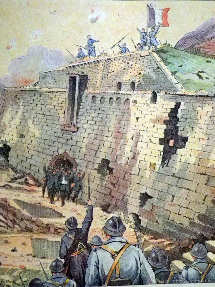 Arte: LAMINA ANTIGUA, IMAGERIE QUANTIN, SERIE 21, N&ordm; 8, 1920s, FORT DE DOUAUMONT, WW1