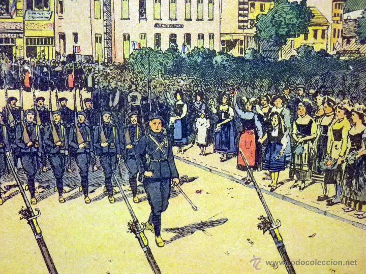 Arte: LAMINA ANTIGUA, IMAGERIE QUANTIN, SERIE 21, N&ordm; 11, 1920s, PRISE DE MULHOUSE PAR ARMEE FRANCAISE, WW1
