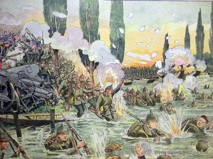 Arte: LAMINA ANTIGUA, IMAGERIE QUANTIN, SERIE 21, N&ordm; 14, 1920s, BATALLA DE LA MARNE, WW1