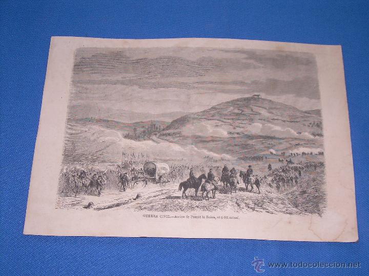 Kunst: ANTIGUA LAMINA DE 26X19 - GUERRA CIVIL - ACCION DE PUENTE LA REINA