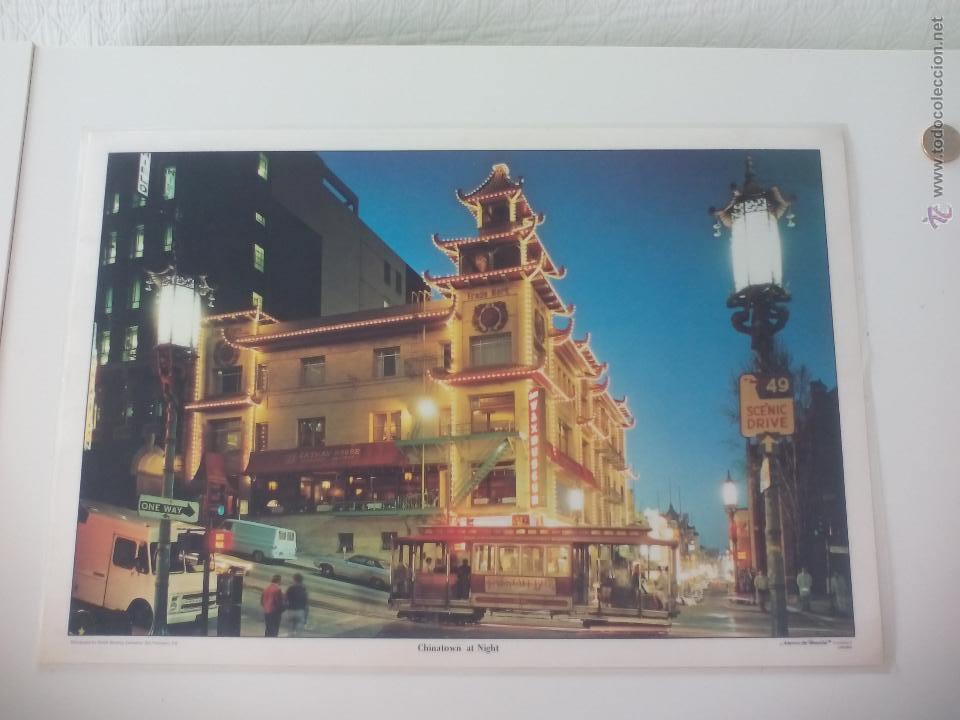 Art: Antigua l&aacute;mina Chinatown at night. Am&eacute;rica the beautiful. Smith Novelty. placemats. lmr0903