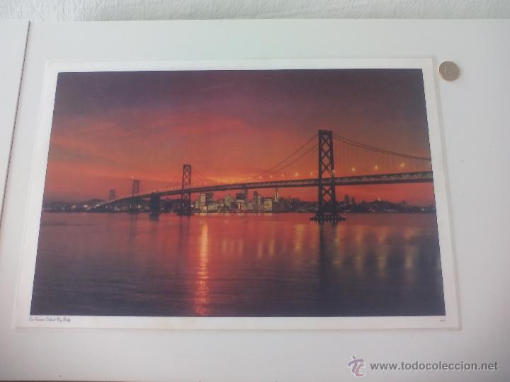 Art: Antigua l&aacute;mina Oakland Bay Bridge San Francisco. California Estados Unidos. Mike Robert 1978. pm100
