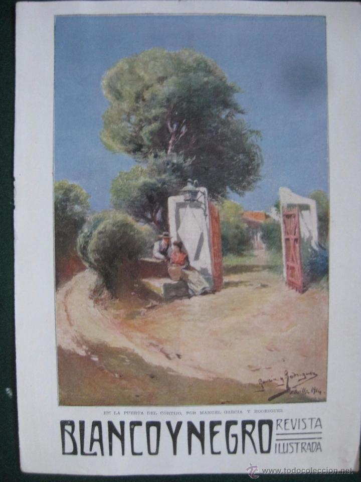 Art: BLANCO Y NEGRO- FIRMADO MANUEL GARCIA RODRIGUEZ-EN LA PUERTA DEL CORTIJO - DIBUJO REVISTA