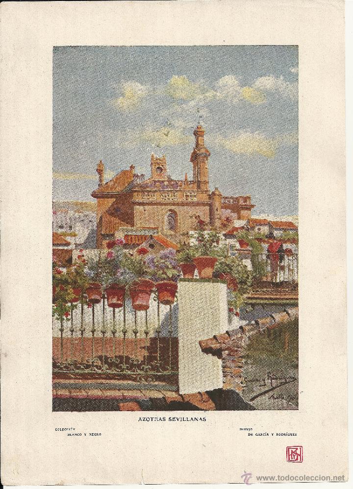 Art: BLANCO Y NEGRO - LAMINA DEL BLANCO Y NEGRO - MANUEL GARCIA RODRIGUEZ - AZOTEAS SEVILLANAS