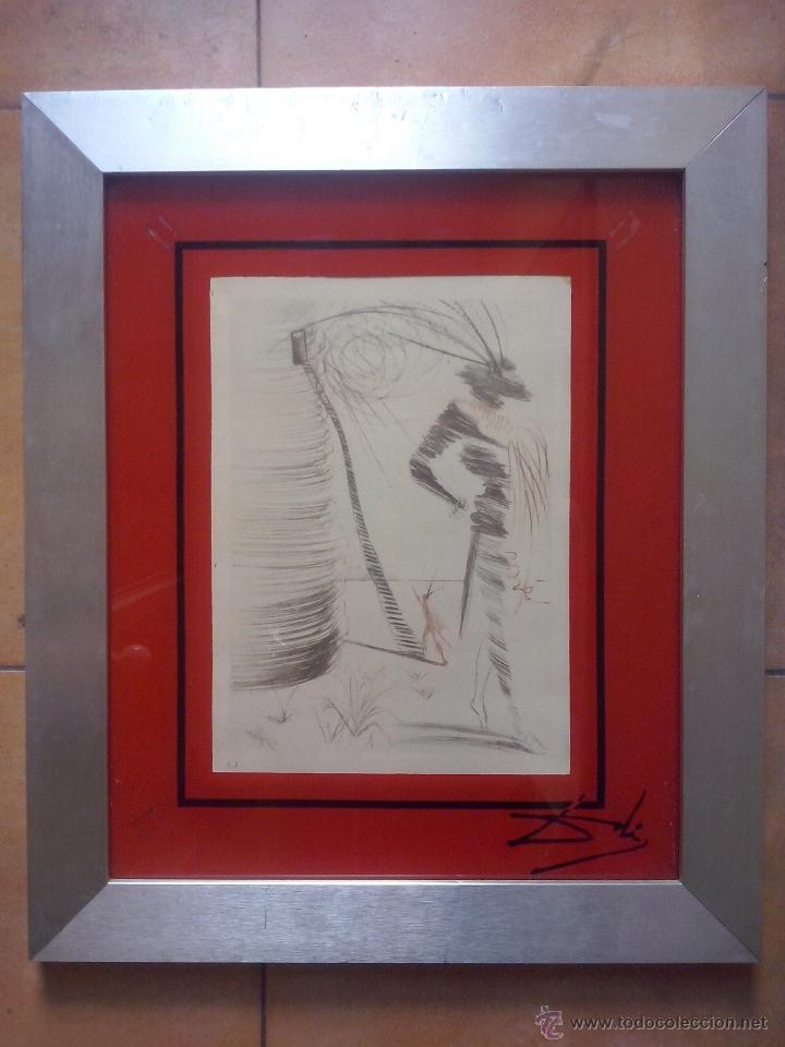 Art: cuadro con lamina de dali- firma en cristal