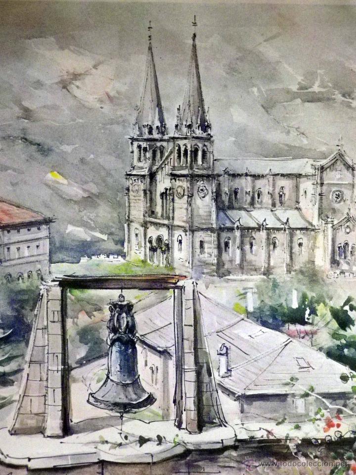 Art: ANTIGUA LAMINA LITOGRAFIADA, COVADONGA, BASILICA, ASTURIAS, 26,5 x 31 cm DE ALMANAQUE RIEUSSET,1950s