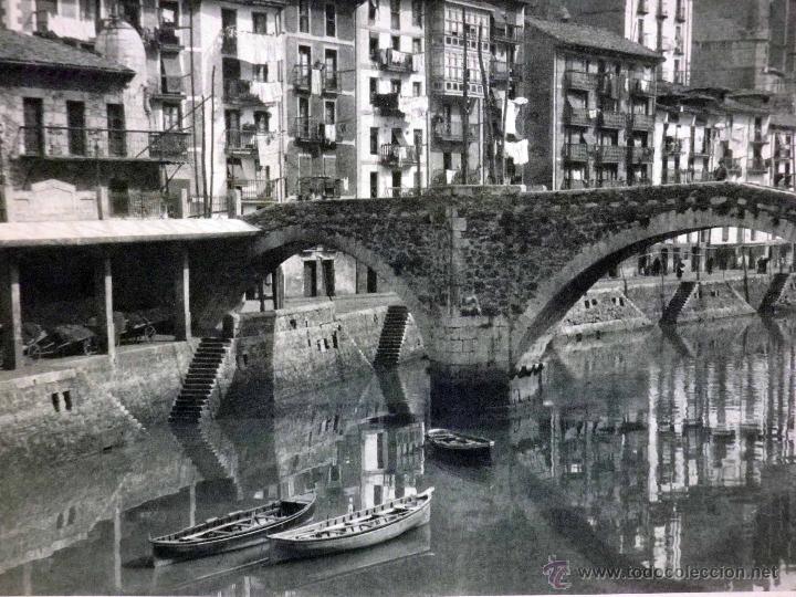 Art: ANTIGUA LAMINA, ONDARROA, PUENTE VIEJO, 29,5 x 20,5 cm. DE ALMANAQUE,1940s