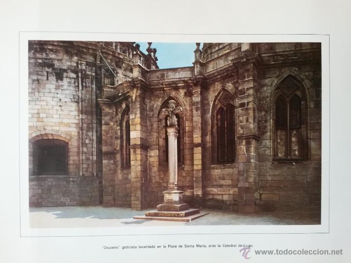 Kunst: Lamina de 43 x 34 cms. cruceiro plaza santa maria ,lugo, ante la catedral