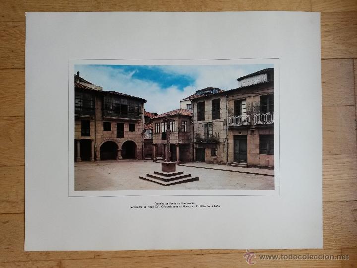Kunst: Lamina de 43 x 34 cms. cruceiro da ponte de pontevedra ,siglo XVI en plaza de la le&ntilde;a