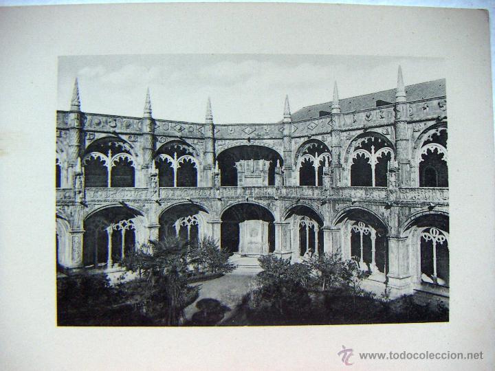 Kunst: Vieja l&aacute;mina Claustro Monasterio Jeronimos Belen Portugal