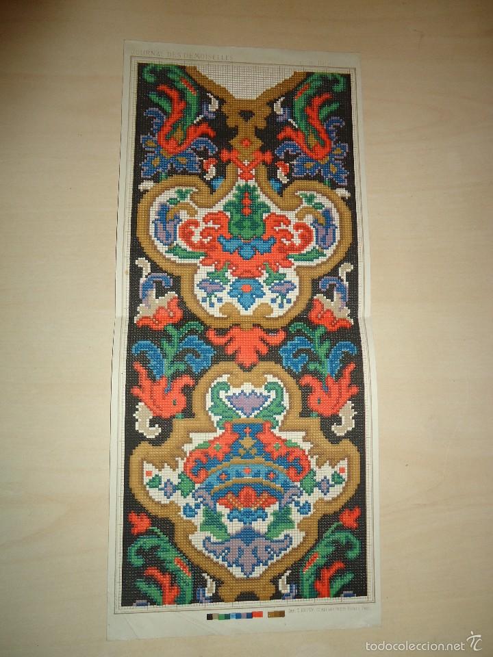 Arte: s. XIX - BRODERIE - RARO GRABADO - MODELO DE BORDADO - DEL JOURNAL DES DEMOISELLES - 36 x 15