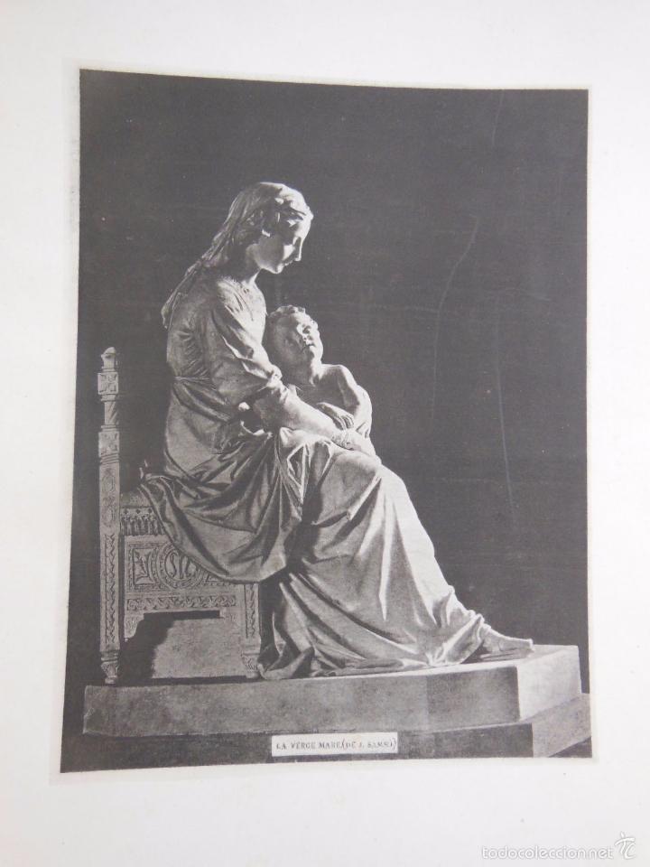 Art: Antigua L&aacute;mina : LA VERGE MARE. SAMS&Oacute; J (escultor) 1880. Renaixensa