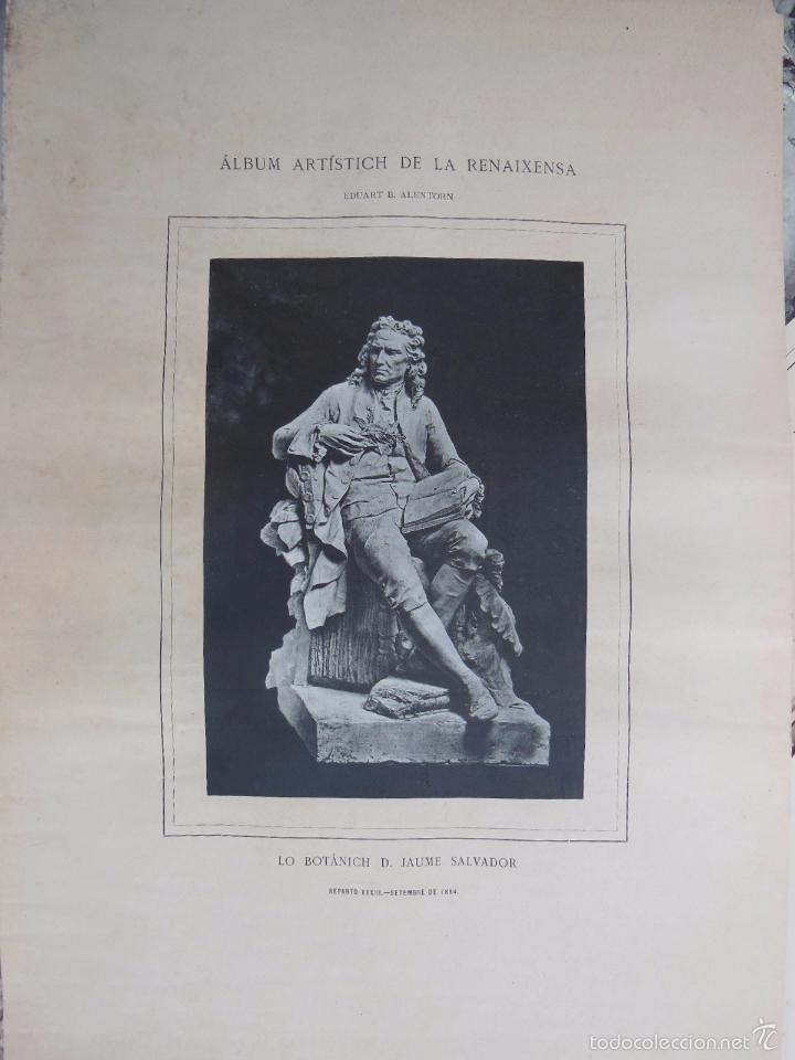Art: Antigua Lamina : LO BOT&Aacute;NICH D JAUME SALVADOR. ALENTORN E. 1884. Album Art&iacute;stich de la Renaixensa.