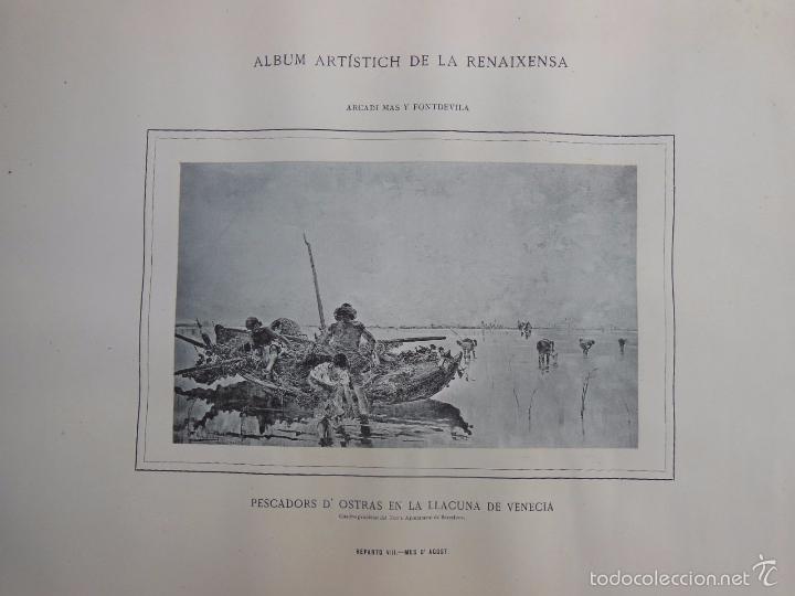 Art: Antigua Lamina : PESCADORS D'OSTRAS EN LA LLACUNA DE VENECIA. MAS Y FONTDEVILA Arcadi. Renaixensa