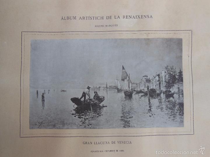Art: Antigua Lamina : GRAN LLACUNA DE VENECIA. MARQU&Eacute;S Joseph. 1885.Album Art&iacute;stich de la Renaixensa.
