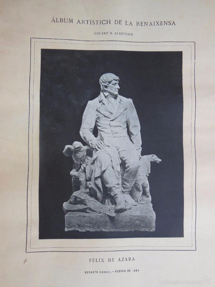 Art: Antigua Lamina : F&Eacute;LIX DE AZARA. MARQU&Eacute;S Joseph. 1885.Album Art&iacute;stich de la Renaixensa.