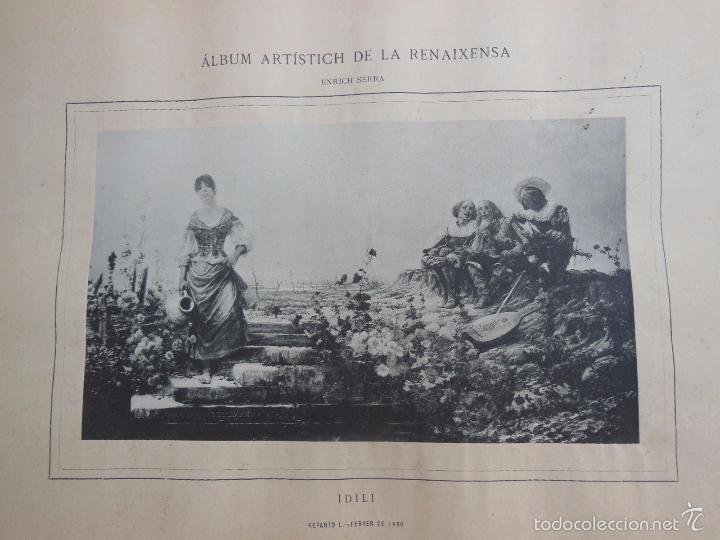 Art: Antigua Lamina : IDILI. SERRA Enrich. 1886. Album Art&iacute;stich de la Renaixensa.