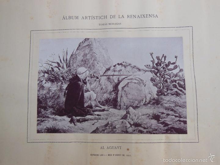 Art: Antigua Lamina : AL AGUAYT. MORAGAS Tom&aacute;s. 1887. Album Art&iacute;stich de la Renaixensa.
