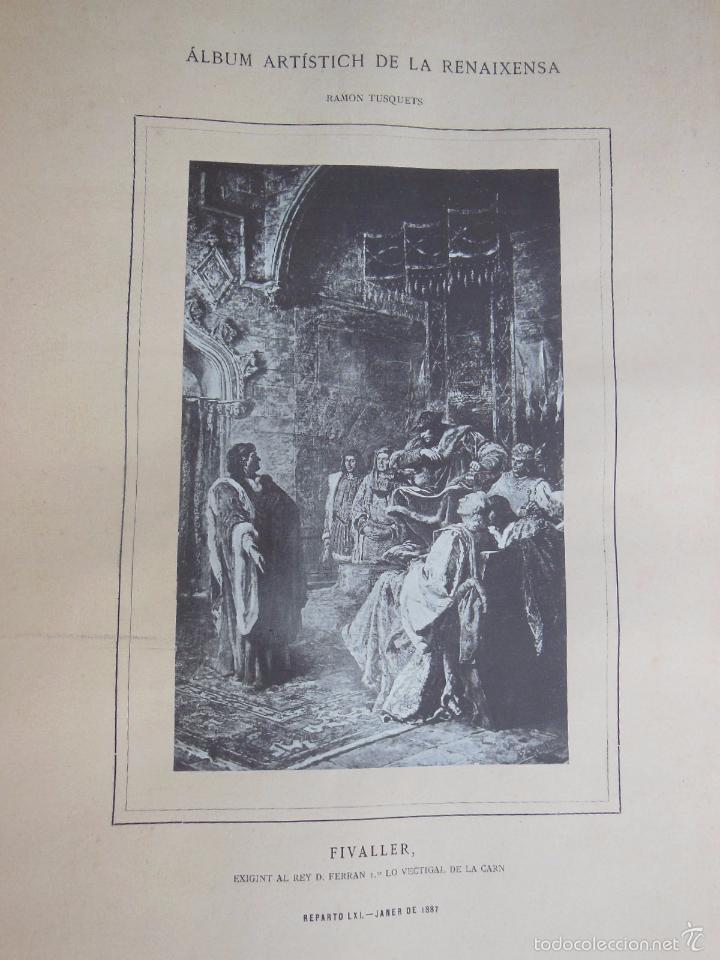 Art: Antigua Lamina :  FIVALLER. TUSQUETS Ramon.1887. Album Art&iacute;stich Renaixensa.