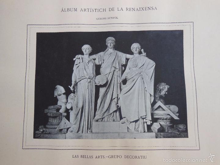 Art: Antigua Lamina : LAS BELLAS ARTS, GRUPO DECORATIU. SUNYOL Geroni. 1884. Renaixensa