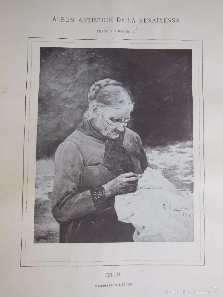 Art: Antigua Lamina : ESTUDI. MASRIERA Francisco. 1887. Renaixensa