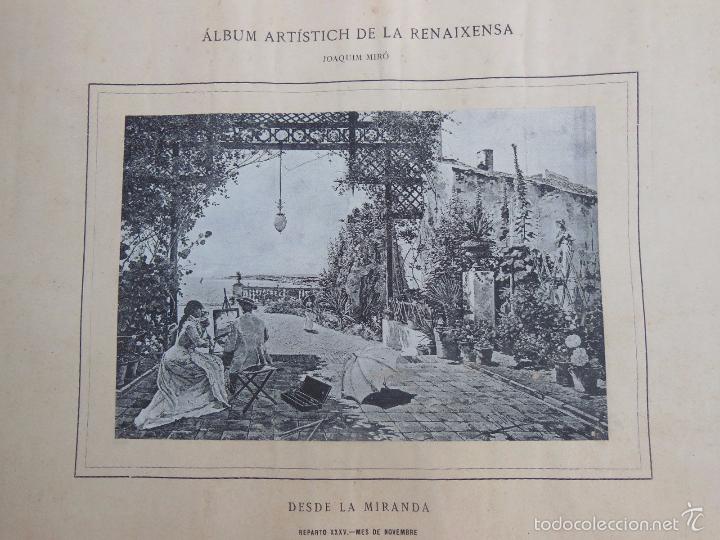 Art: Antigua Lamina : DESDE LA MIRANDA. MIRO Joaquim. 1887. Renaixensa