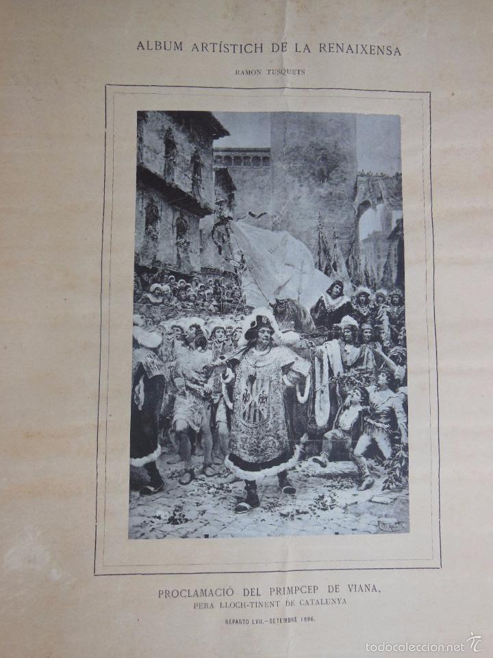 Art: Antigua Lamina : PROCLAMACI&Oacute; DEL PRIMPCEP DE VIANA, Pera Lloch-Tinent de Catalunya. 1886. Renaixensa