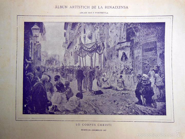 Art: Antigua Lamina : LO CORPUS CHRISTI. MAS Y FONTDEVILA Arcadi. 1887. Renaixensa
