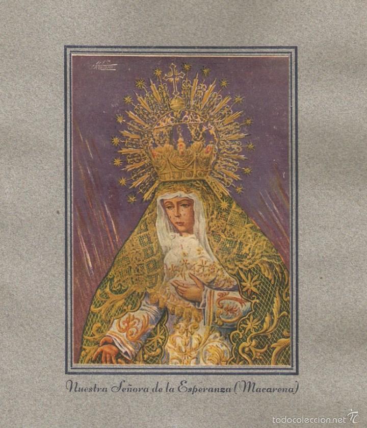 Arte: L&aacute;mina de la Virgen de la Macarena, Sevilla - Foto 1