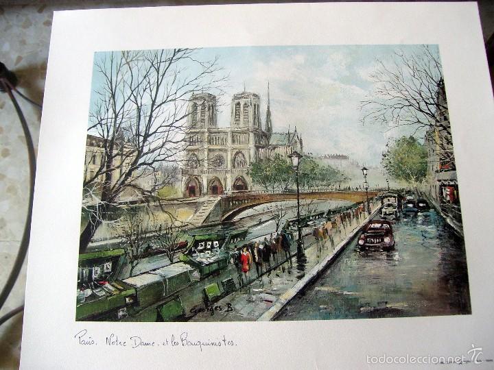 Art: PARIS - NOTRE DAME ET LES BOUQUINISTES - GORGES B. - LAMINA - MEDIDAS 44,5 x 36,5