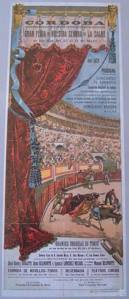 Art: CORDOBA - GRAN FERIA DE NUESTRA SE&Ntilde;ORA DE LA SALUD - 1920 - LAMINA - MEDIDAS 19,5 x 40