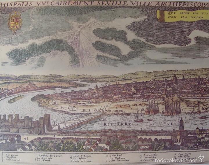 Art: HISPALIS VULGAIRMENT SEVILLE - COLECCION DEL DUQUE DE SEGORBE - LOTE 2 LAMINAS - MEDIDAS 49 x 32,5