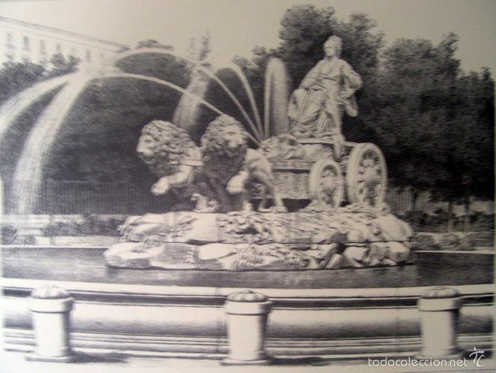 Art: MADRID - FUENTE DE CIBELES - REPRODUCCION GRABADO - LAMINA - MEDIDAS 49,5 x 35,5
