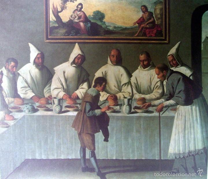 Art: FRANCISCO DE ZURBARAN - SAN HUGO EN EL REFECTORIO (1630-35) - LAMINA - MEDIDAS 34 x 43