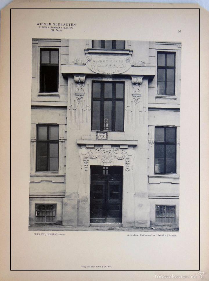 Art: Antigua L&aacute;mina : WIEN XIII, H&Uuml;TTELDORFERSTRASSE. 1906 WENZ E & LEIKER J Stadtbaumeister (Architekte