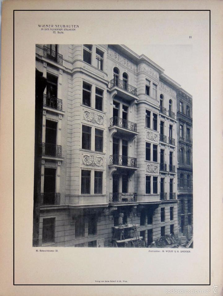 Art: Antigua L&aacute;mina : WIEN III, Reisnerstrasse 33. 1906 WOLFF M & SPERBER H (Architekten)