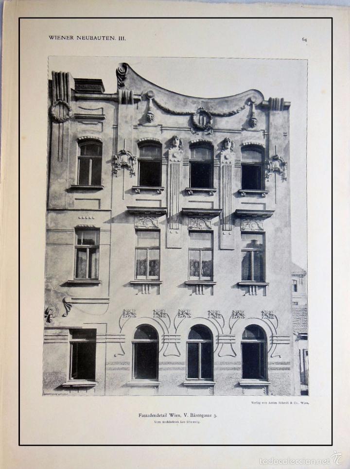 Art: Antigua L&aacute;mina : FASSADENDETAIL WIEN, V B&Auml;RENGASSE 3. 1906 STUSSIG Leo (Architekten)