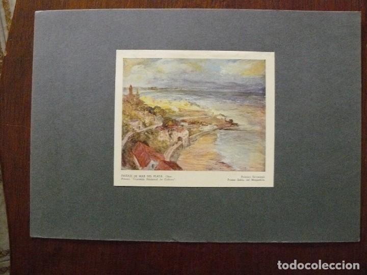 Kunst: Lámina antigua - Paisaje del mar del Plata - Palmira Scrosoppi