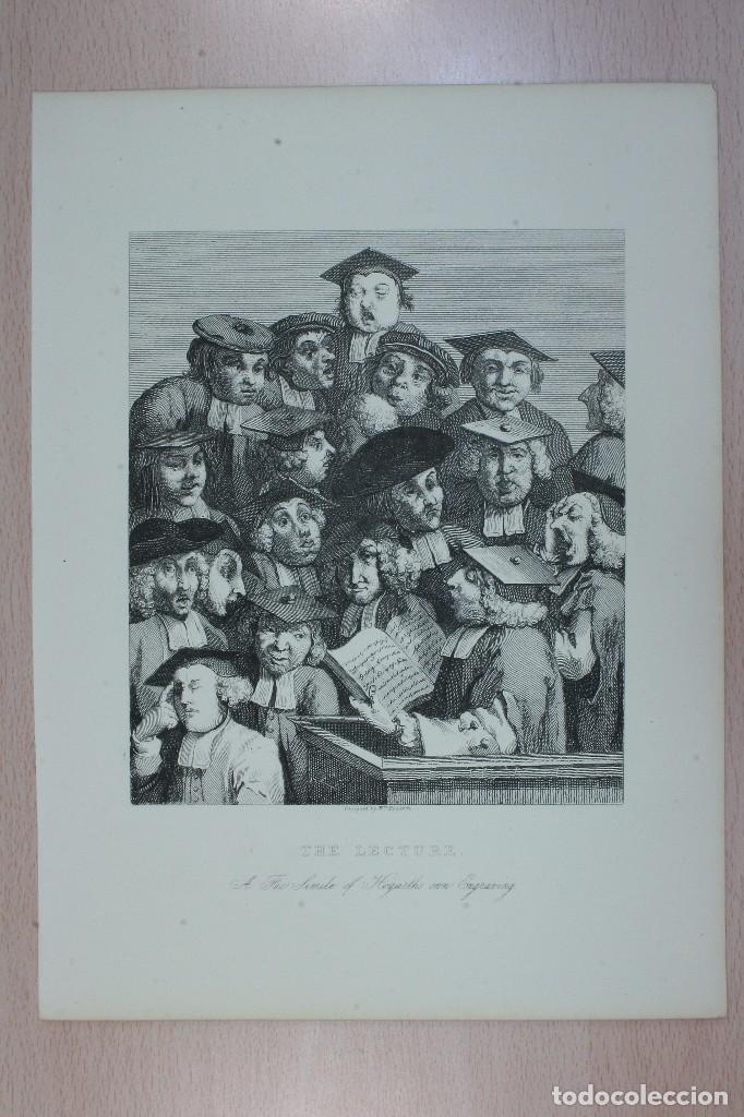 Arte: L&aacute;mina La lectura. W. Hogarth. S.XX - Foto 1