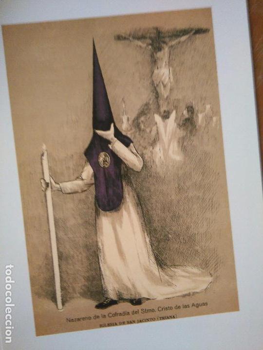 Art: LOS NAZARENOS DE SEVILLA LAMINA semana santa 33X23 cmts NAZARENO DE LA COFRADIA -