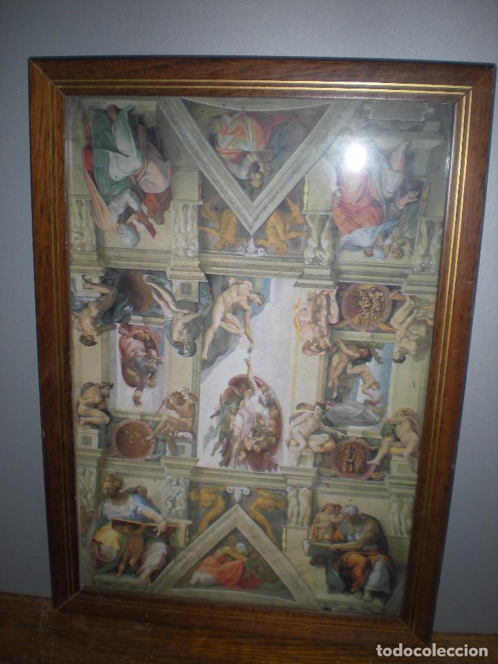 Art: L&aacute;mina techo de la capilla sixtina, marco con cristal
