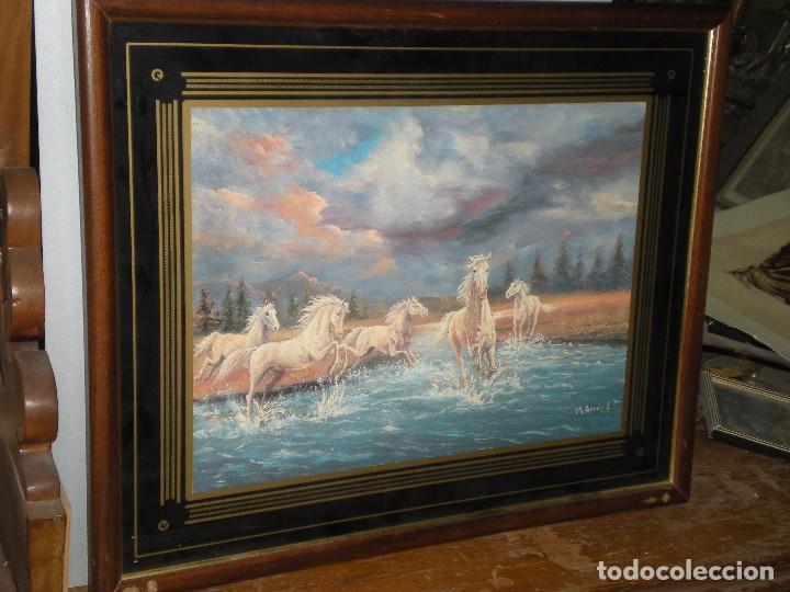 Arte: L&aacute;mina con marco y cristal , caballos - Foto 1