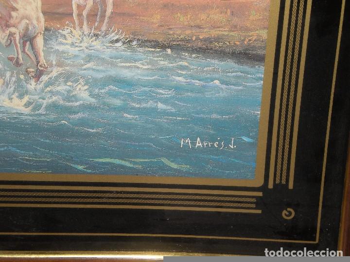 Arte: L&aacute;mina con marco y cristal , caballos - Foto 4