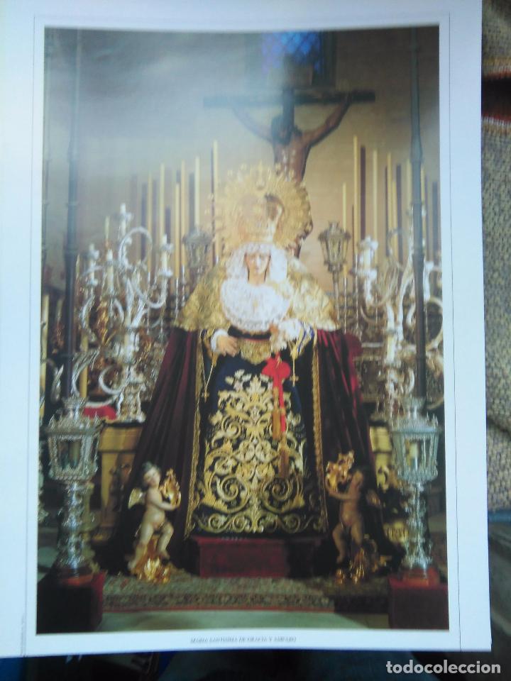 Arte: 32 x 23 cm gran lamina fotografia semana santa sevilla virgen de gracia y amparo