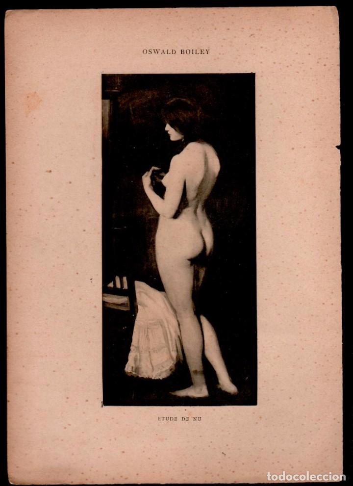 Arte: CL2-2 Antigua Lamina de LE NU AU SALON -Tema- ETUDE DE NU de Oswald Boiley - impreso en Paris en 190